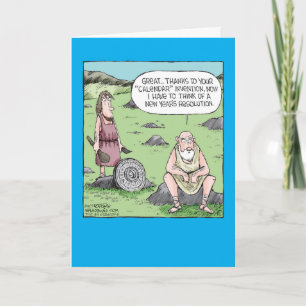 Kalenderuitvinding Nieuwjaar Joke Wenskaart Feestdagen Kaart