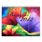 Kalendervlieg en bloemenverf van 2012 kalender (Hoes)