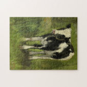 Kalf, gevlekt zwart en wit | Geo Poggenbeek Legpuzzel (Horizontaal)