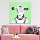 Kalf in Dungaree (Moegi) Canvas Afdruk (Insitu (Woonkamer))