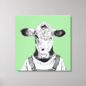 Kalf in Dungaree (Moegi) Canvas Afdruk (Voorkant)