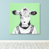 Kalf in Dungaree (Moegi) Canvas Afdruk (Insitu (Houten vloer))