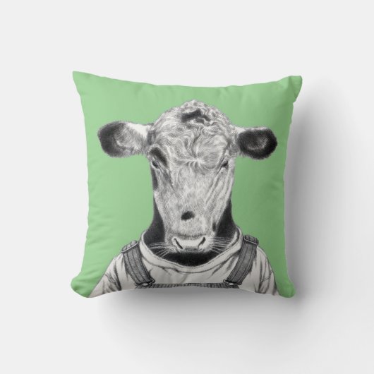 Kalf in Dungaree (Moegi) Kussen (Voorkant)