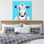 Kalf in Dungaree (Old-School Blue) Canvas Afdruk (Insitu (Slaapkamer))