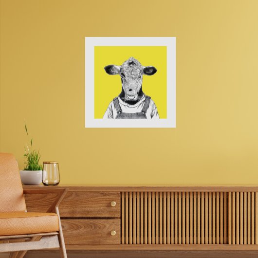 Kalf in Dungaree (Retro Yellow) Poster (Woonkamer 2)