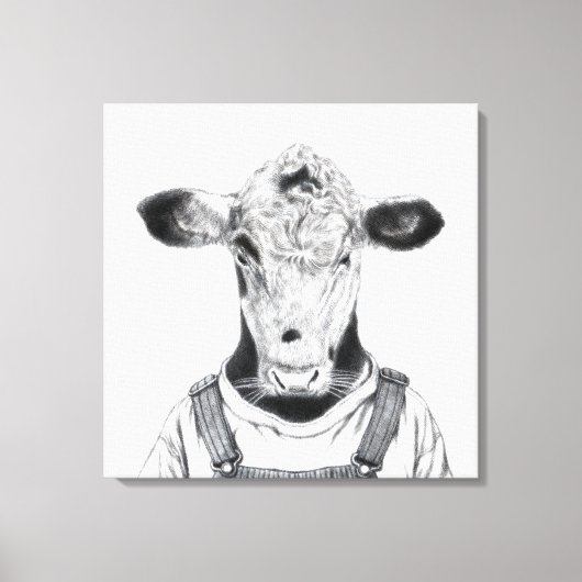 Kalf in Dungaree (Sneeuw) Canvas Afdruk (Voorkant)