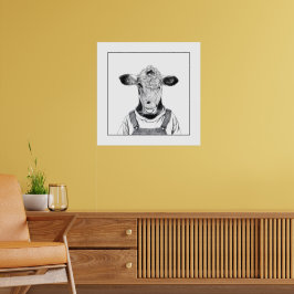 Kalf in Dungaree (Sneeuw) Poster