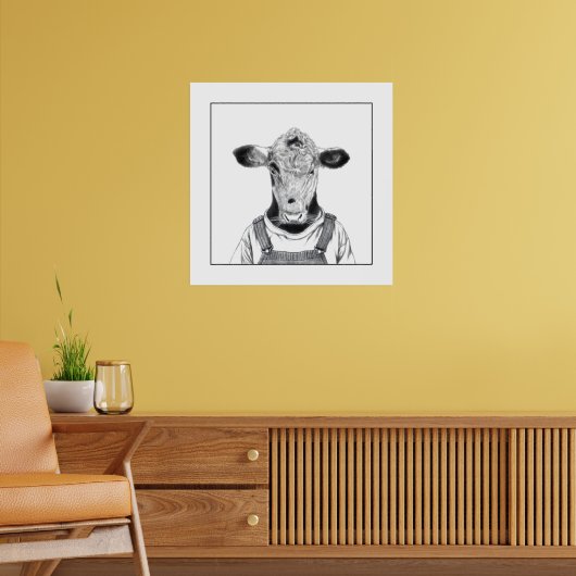 Kalf in Dungaree (Sneeuw) Poster (Woonkamer 2)