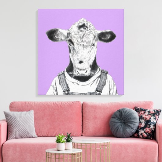 Kalf in Dungaree (Sumire) Canvas Afdruk (Insitu (Woonkamer))