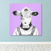 Kalf in Dungaree (Sumire) Canvas Afdruk (Insitu (Houten vloer))