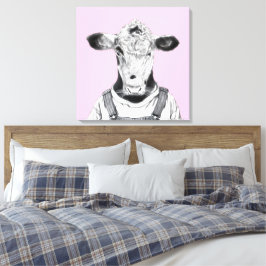 Kalf in Dungaree (Ume) Canvas Afdruk