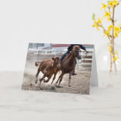 Kalf knippen paard verjaardag kaart (Gele Bloem)