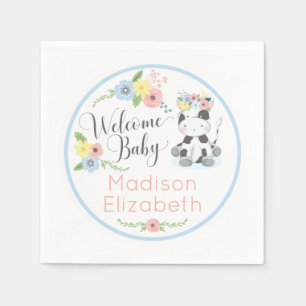 Kalfje Bloemige Baby Cadeau Verwelkoming Baby Show Servet