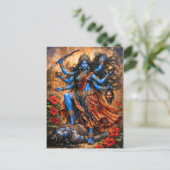 Kali danst op Shiva Briefkaart (Staand voorkant)