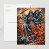 Kali danst op Shiva Briefkaart (Voorkant / Achterkant)