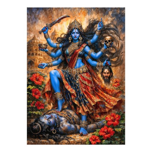 Kali Danst op Shiva Foto Afdruk (Voorkant)