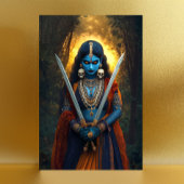 Kali Hindoe Godin Portret Schildering Donkere Fant Briefkaart