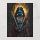Kali Hindoe Godin Portretschildering Donkere Fanta Briefkaart (Voorkant)