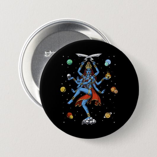 Kali Hindu Goddess Ronde Button 7,6 Cm (Voorkant /achterkant)