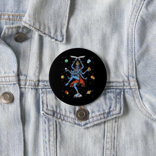 Kali Hindu Goddess Ronde Button 7,6 Cm (In situ)