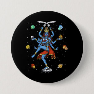 Kali Hindu Goddess Ronde Button 7,6 Cm