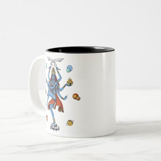 Kali Hindu Goddess Tweekleurige Koffiemok (Voorkant links)