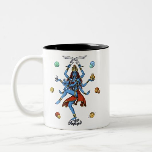 Kali Hindu Goddess Tweekleurige Koffiemok (Links)