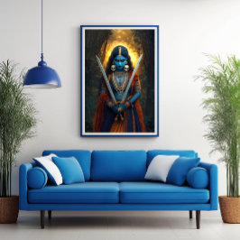 Kali Hindu Godin Portret Schilderen Dark Fantasy Poster