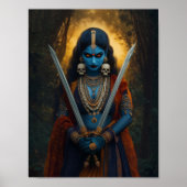 Kali Hindu Godin Portret Schilderen Dark Fantasy Poster (Voorkant)
