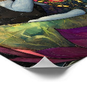 Kali in Meditatie: Mozaïek Blauw Goud Godin Kunst Poster (Hoek)