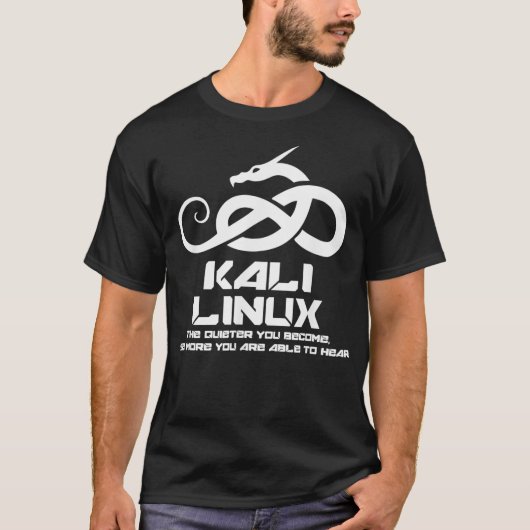 Kali Linu met Dragon en Slogan T-shirt (Voorkant)