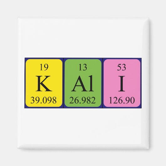 Kali periodieke lijstnaam magnet (Voorkant)