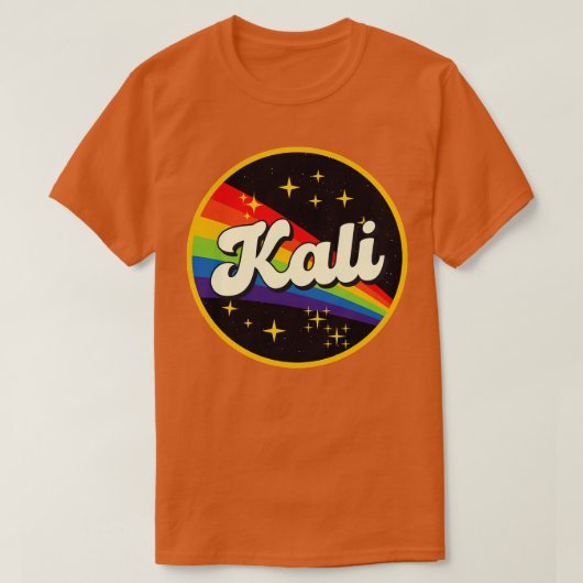 Kali regenboog in ruimte  stijl t-shirt (Design voorkant)