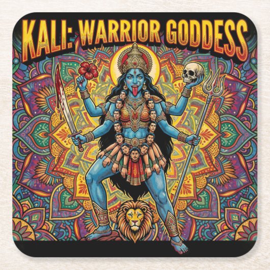 Kali Warrior Goddess Kartonnen Onderzetters (Voorkant)