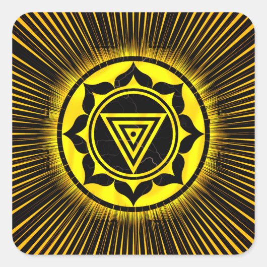 Kali Yantra Golden Rise Pen Vierkante Sticker (Voorkant)