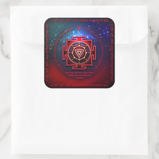 Kali Yantra Vierkante Sticker (Tas)