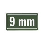 Kaliber Organisatie Labels 9 mm (Voorkant)