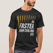 Kaliber sneller dan het Draaien 911 AMM Pistool Ei T-shirt (Voorkant)