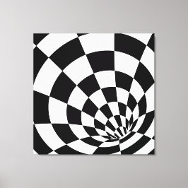 Kalidascope zwarte witte room Canvas Afdrukken