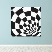 Kalidascope zwarte witte room Canvas Afdrukken (Insitu (Houten vloer))