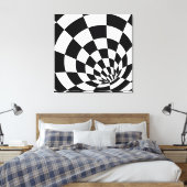 Kalidascope zwarte witte room Canvas Afdrukken (Insitu (Slaapkamer))