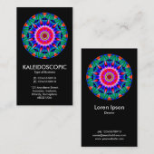 Kaliedoscopic Mandala 01 - Black Visitekaartje (Voorkant / Achterkant)
