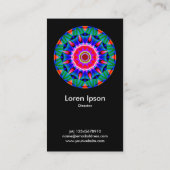 Kaliedoscopic Mandala 01 - Black Visitekaartje (Achterkant)