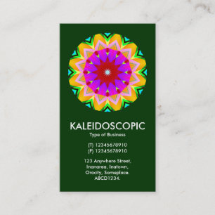 Kaliedoscopic Mandala 02 - Dark Green (003300) Visitekaartje