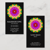 Kaliedoscopic Mandala 02 - Zwart Visitekaartje (Voorkant / Achterkant)