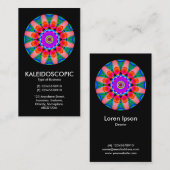 Kaliedoscopic Mandala 03 - Black Visitekaartje (Voorkant / Achterkant)