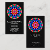 Kaliedoscopic Mandala 04 - Black Visitekaartje (Voorkant / Achterkant)