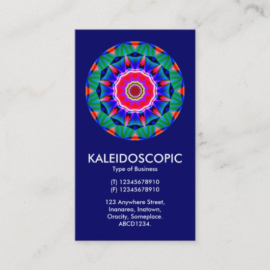 Kaliedoscopic Mandala - Dark Blue Visitekaartje (Voorkant)