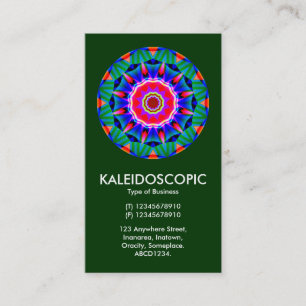 Kaliedoscopic Mandala - Dark Green (003300) Visitekaartje