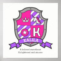 Kalila douanenaam voor roze paarse letter K